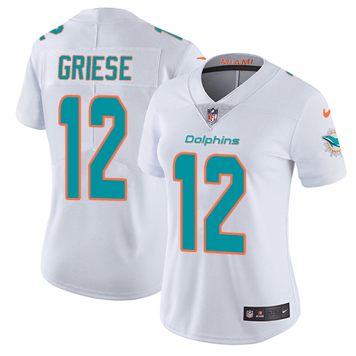 Nike Miami Dolphins #12 Bob Griese White Women Stitched NFL Vapor Untouchable Limited Jersey->women nfl jersey->Women Jersey